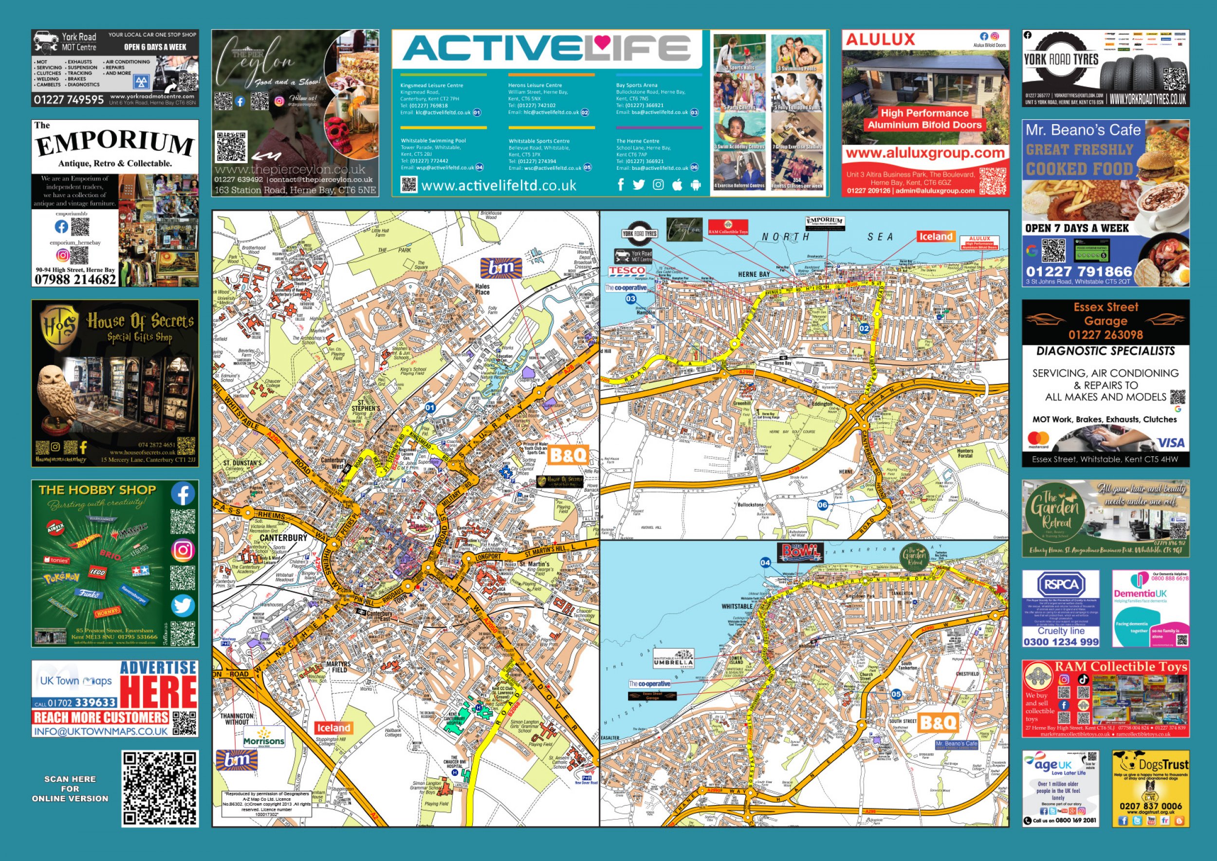 Canterbury Sited Map : UK Town Maps